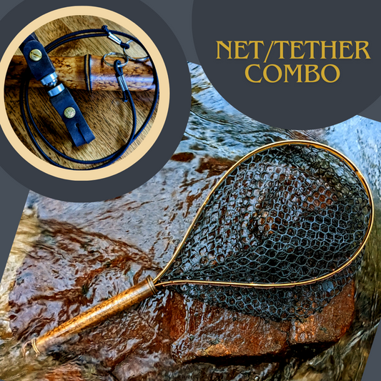 Medium Fly Fishing Net, Bamboo & Copper Landing Net Handmade in the USA -   Australia